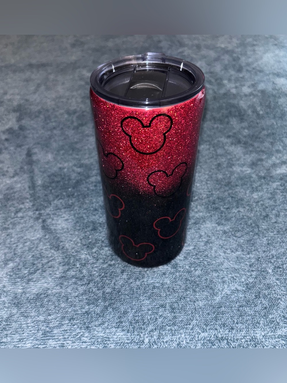 NWOT Custom Made Glitter Epoxy 24oz. Mickey Mouse Tumbler